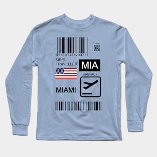 Miami USA travel ticket Long Sleeve T-Shirt